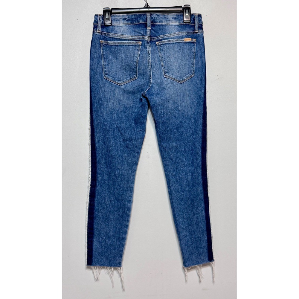Joe's Jeans The Icon Mid Rise Crop Size 27 Raw Hem Contrast Side Stripe Comfort - Picture 6 of 7